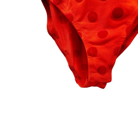 Red Polka Dot One-Piece Womens Bodysuit  Adjustable Straps Size Small Blāshe - Picture 4 of 8